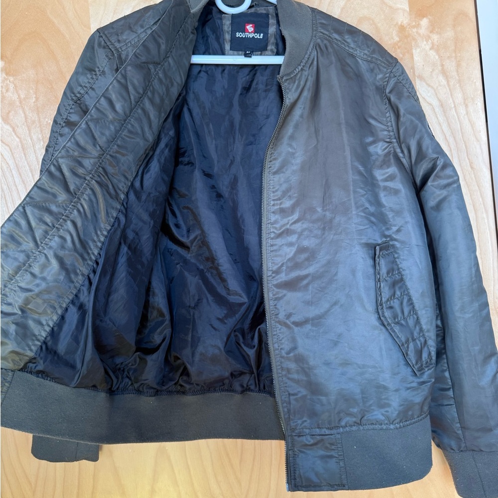 South Pole Men's Dark Gray Bomber Jacket